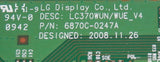 Vizio VL370M VO370M LG/Vizio 6871L-1579A (6870C-0247A) T-Con Board